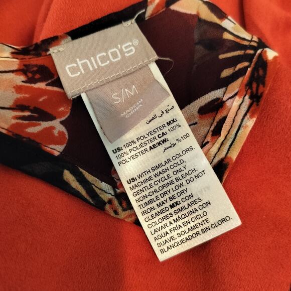 Chico's Faux Suede + Chiffon Print Ruana Wrap - Picture 12 of 12